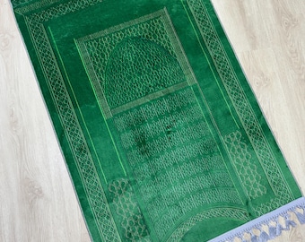 Prayer Mat – Turkish Islamic Soft Muslim Prayer Rug- Green Ramadan Eid Wedding Gift Sejadah