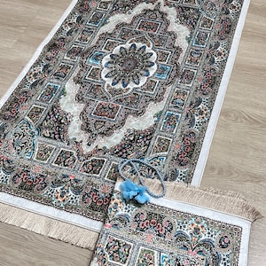 Luxury Muslim Prayer Rug: Traditional Islamic Design,Luxury Prayer Rug, Wedding Gift, Janamaz, Gebetsteppich