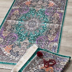 Prayer Rug Elegant Turkish Prayer Mat Custom Name Soft Velvet Muslim Gift Islamic Carpet Luxury Turkish Prayer Rug Soft Velvet Mat carpet