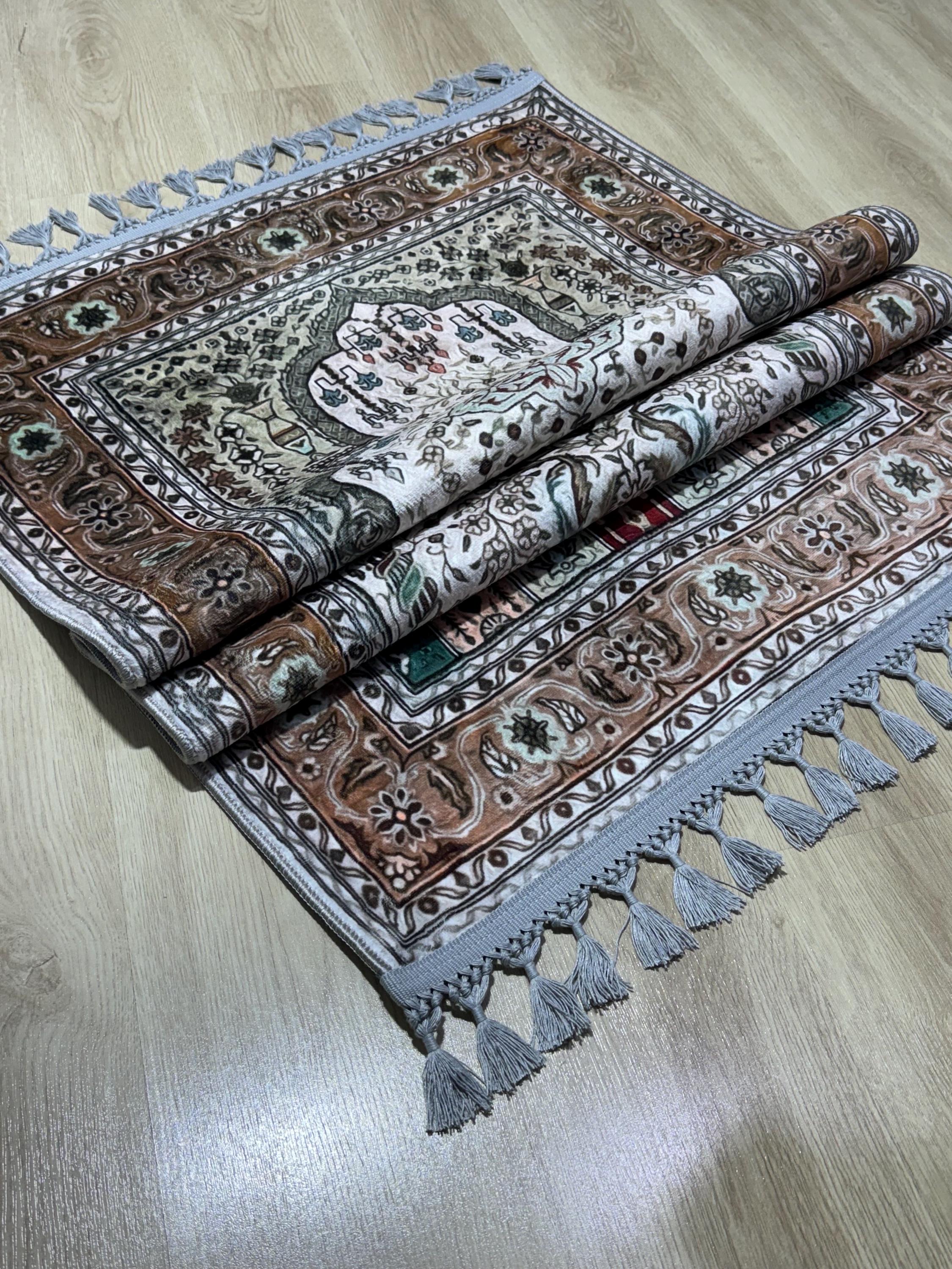 Traditional Turkish Prayer Rug , Islamic Design, Soft & Portable ...