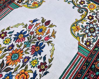 Floral Velvet Prayer Rug ,  Embroidered Muslim Prayer Mat -Mihrab , Salah ,Ramadan , Wedding , Eid , Ottoman