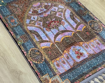 Floral Turkish Prayer Rug, islamic Prayer Mat, Muslim  Ramadan Eid Gift , Sejadah, Janamaz