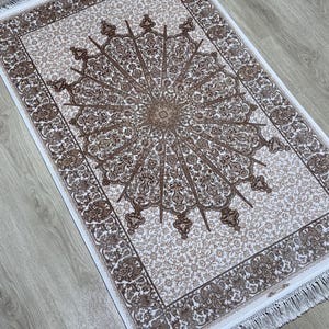 Bamboo Silk Prayer Rug |Prayer Rug For Muslim | Rug |Turkish Prayer Rug| Luxury Prayer Rug |Janamaz | Soft Prayer Rug | Prayer Silk Rug 3x4