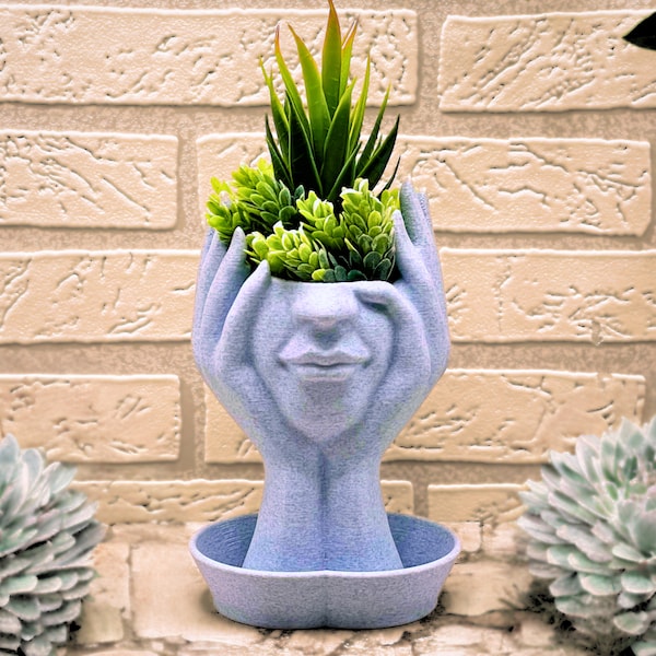 Blumentopf Frauenkopf zum Bepflanzen | Blumenvase mit Gesicht Pflanztopf | Handmade Pflanzgefäße für Drinnen Blumentopf mit Gesicht