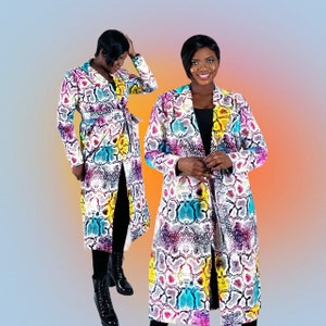 SOLAPE African print Autumn trench coat