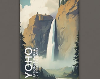 Yoho National Park Fridge Magnet, Canada Magnet, Polar Bear Magnet, Canadian Parks, Canada Artwork, Canadian Lakes, Canada Mountain Gifts