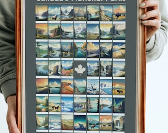 Canadian National Parks Checklist Poster: Travel Art Print (Digital Download)