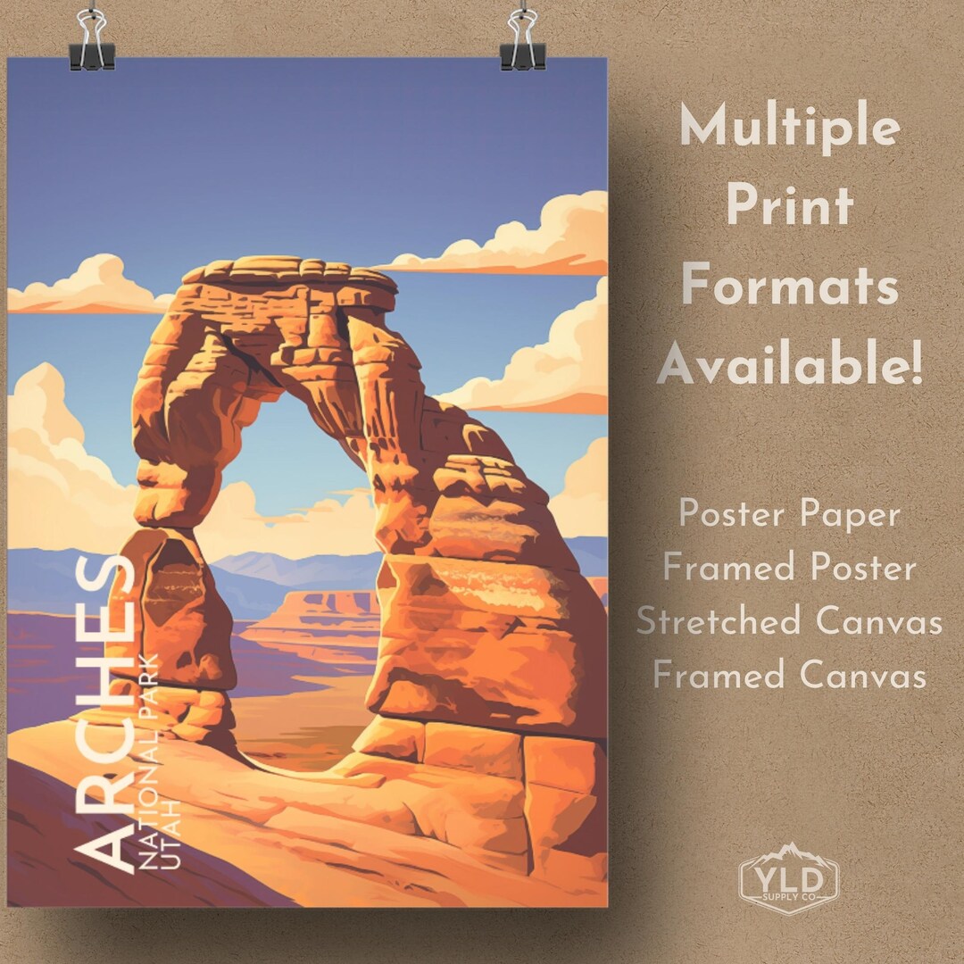 Arches National Park Wall Art Poster 63 National Parks Etsy