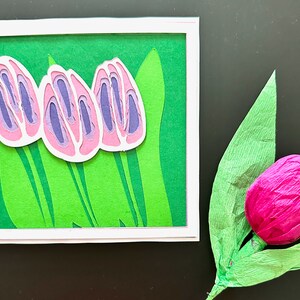 3D Tulips Layered Card SVG Cut File Instant Download