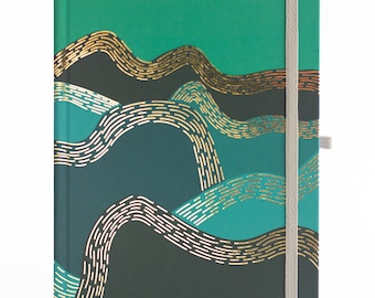 Waveform Wanderings A5 Dot Grid Journal met gedrukte hardcover