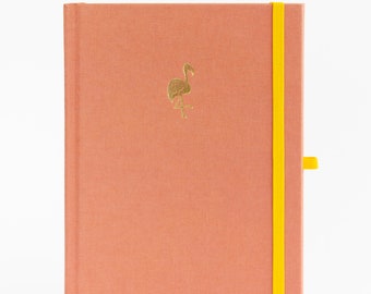 The Flamingo A5 Dot Grid Journal with Linen Hardcover