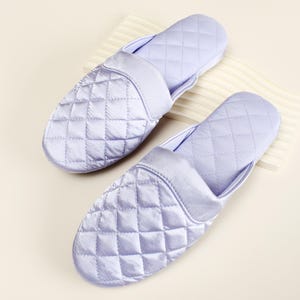 Luxury Satin Indoor Slippers for Women, Elegant Anti-Slip House Shoes, Quiet Sole Bridal Slippers, Cozy Bridesmaid Gift, Chic Home Footwear