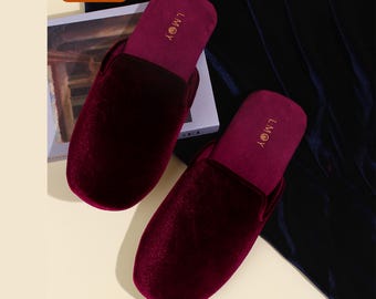 Velvet Slippers Women's Slippers House Lightweight Non-Slip Elegant House  Slippers Men's Anniversary Day/Winter/Wedding/Birthday Gift
