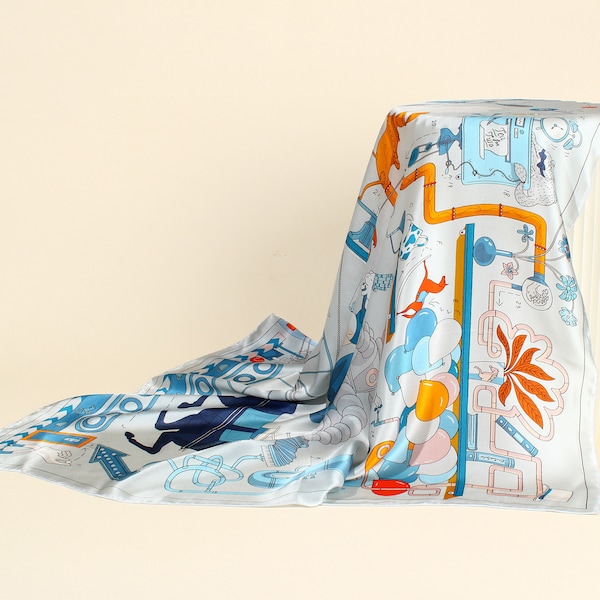 100% mulberry silk scarf pure silk scarf, elegant and original design great gift for wedding/birthday/friend 90X90CM