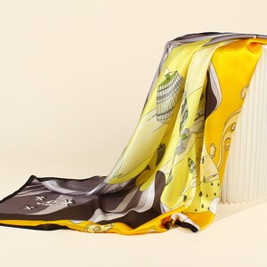 Pure Silk Scarf 100% Mulberry Silk Scarf, Elegant And Original Design Great Gift For Wedding/Birthday/Friend 90x90cm