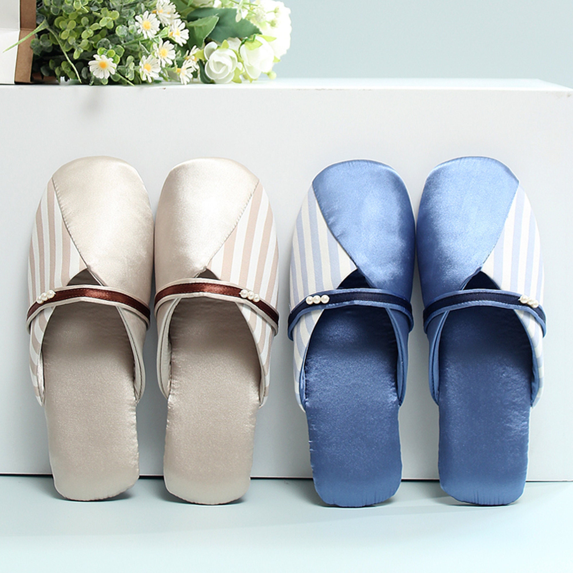 Japanese silk slippers sales