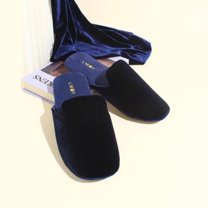 Luxurious Velvet Slippers Comfortable Smoking Slippers Stylish Handmade Women's Velvet Slippers Home Fashion Best Choices for Groom Gifts image 5