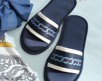 Stain Slippers: Women's Open Toe Indoor Slides, Non-Slip Rubber Sole
