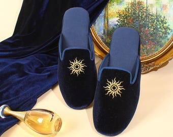 Handmade Velvet Slippers Women&#39;s Slippers House Lightweight Non-Slip Elegant House Slippers Bridal/Bridesmaids/Wedding/Birthday Gift