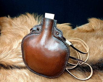 Leather Water Flask Medieval Leather Waterskin