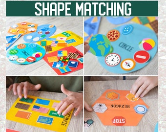 Shape matching sorting, Shape and form card, busy book shapes, prek activities, preschool worksheets