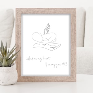 Fehlgeburt Engel, Babyverlust Druck, Schwangerschaftsverlust Andenken, One Line Art
