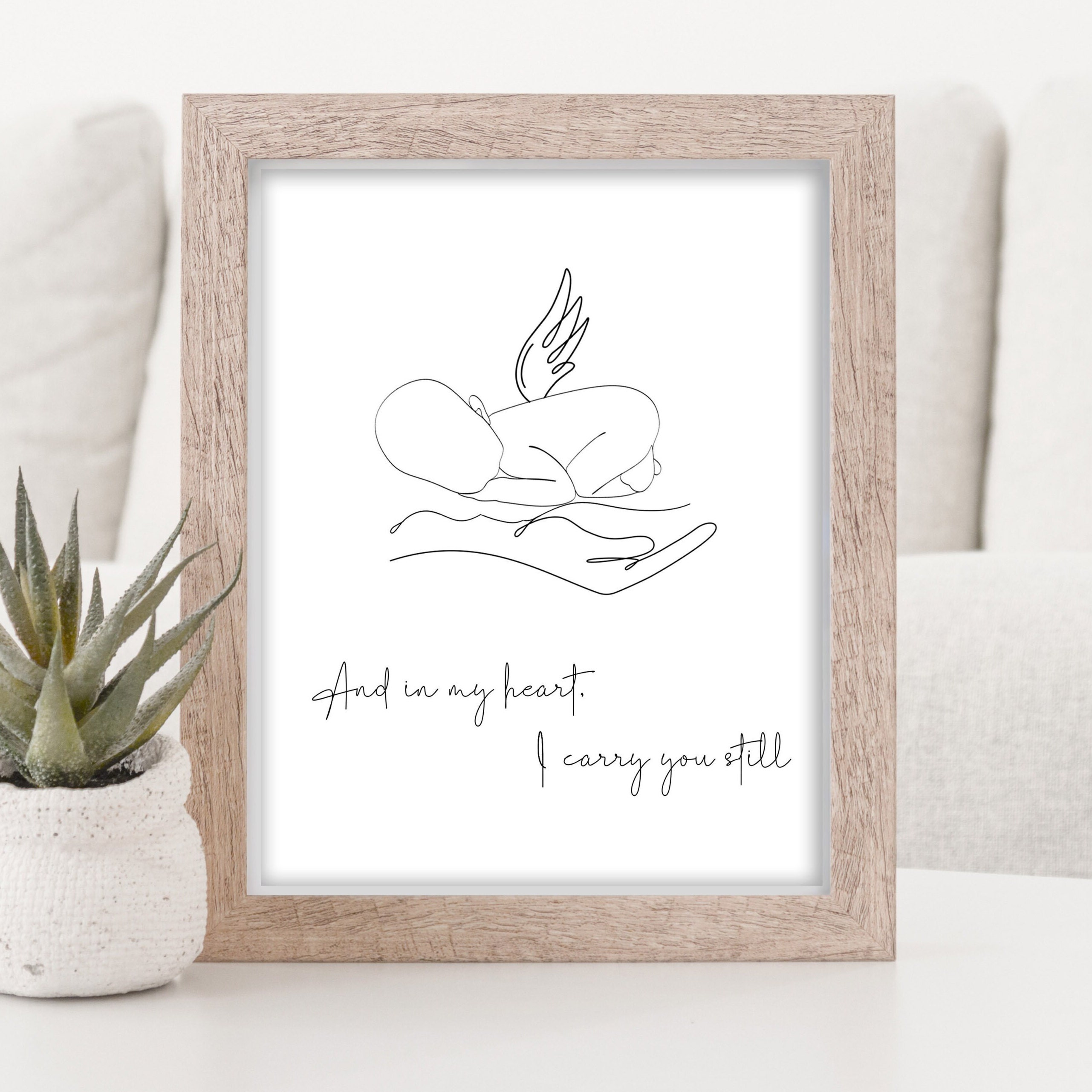 miscarriage angel baby, baby loss Print, Pregnancy loss keepsake, One Line Art