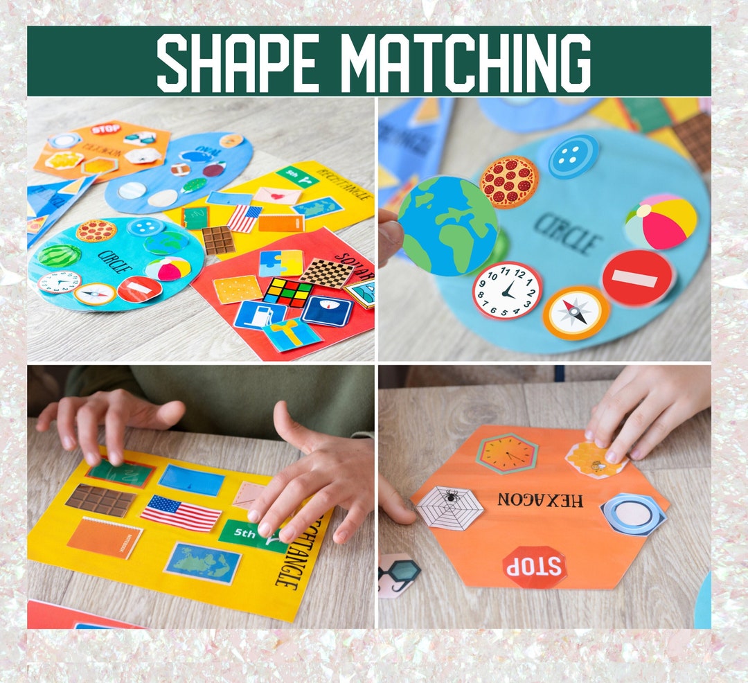 Shape Matching Sorting, Shape and Form Card, Busy Book Shapes, Prek ...