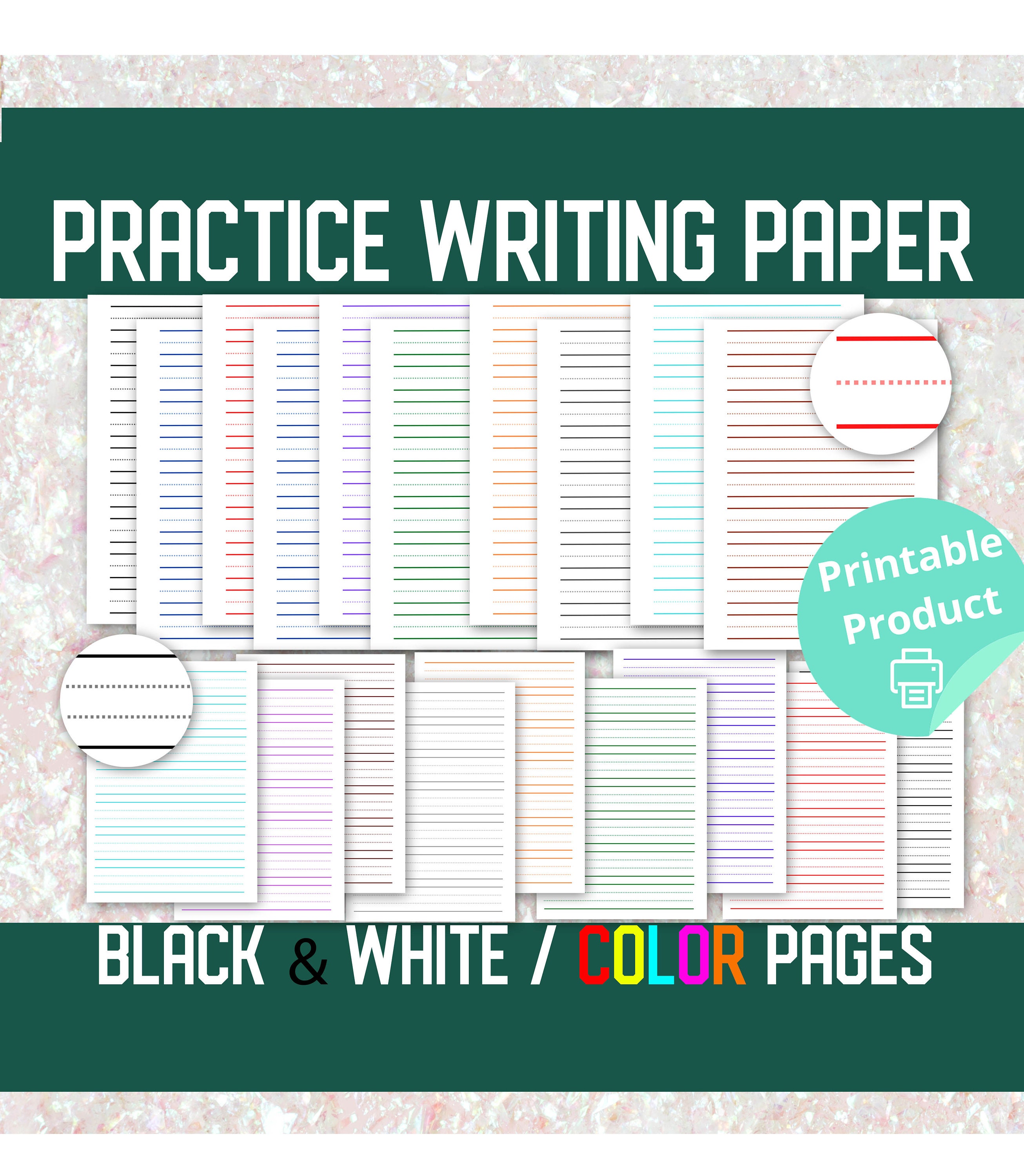 Printable Practice Writing Paper , Blank Tracing Paper, Toddler ABC Writing Practice - Etsy