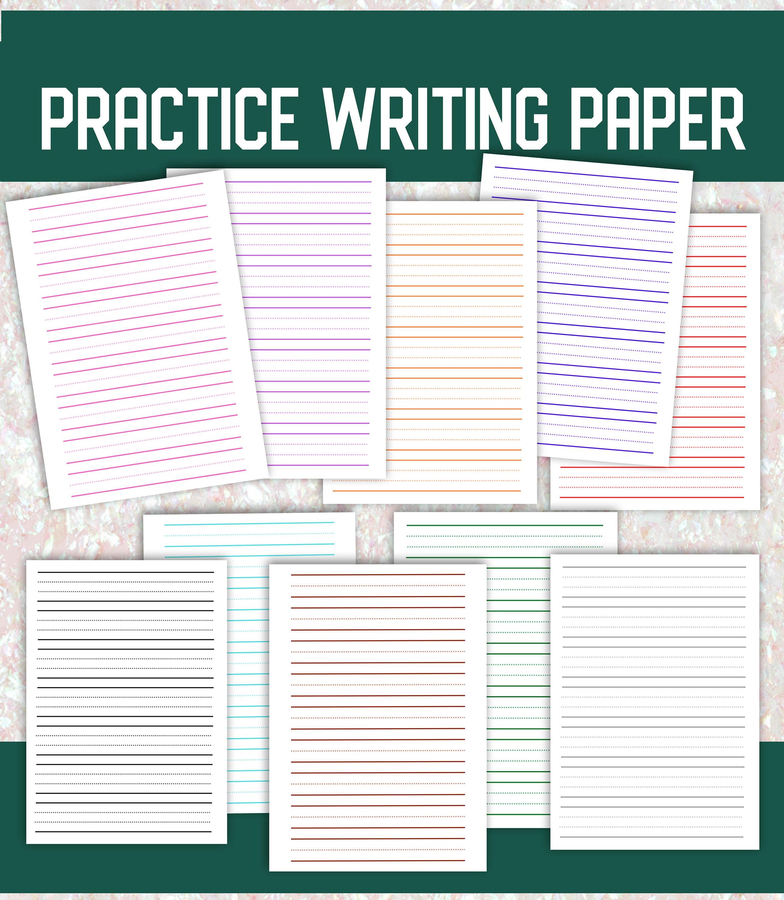Printable Practice Writing Paper , Blank Tracing Paper, Toddler ABC