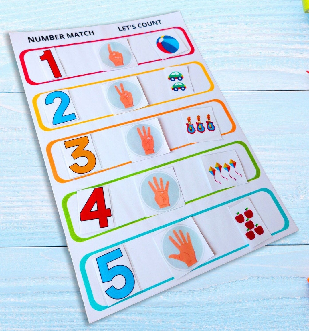 Numbers Matching, Printable Numbers 1-10, Counting Activity, Montessori ...