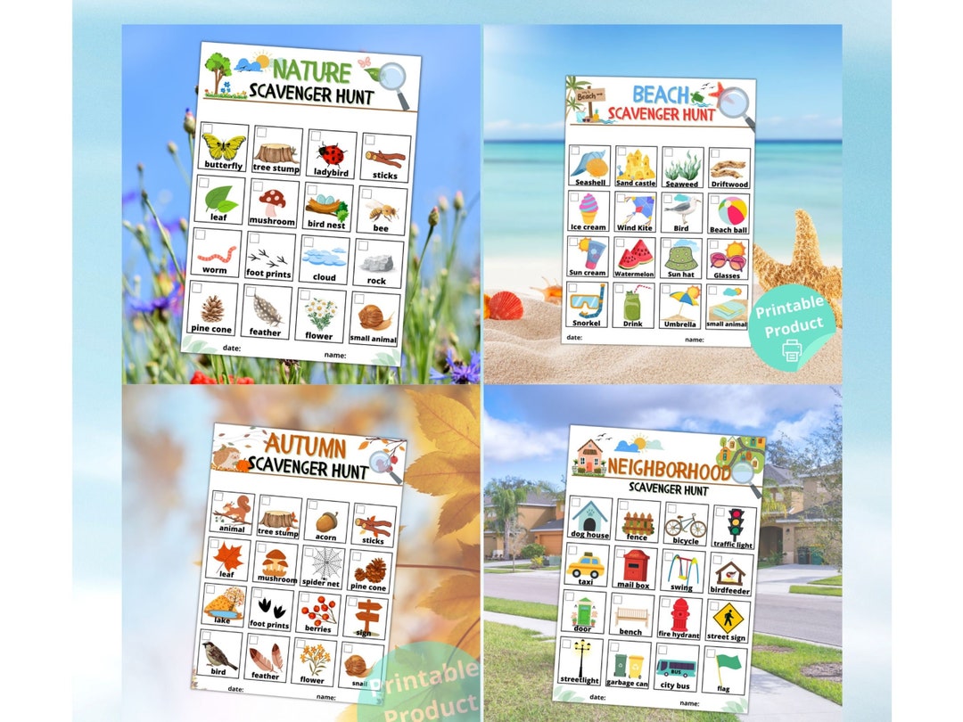 Nature Scavenger Hunt, Forest Scavenger Hunt Set, Printable Scavenger