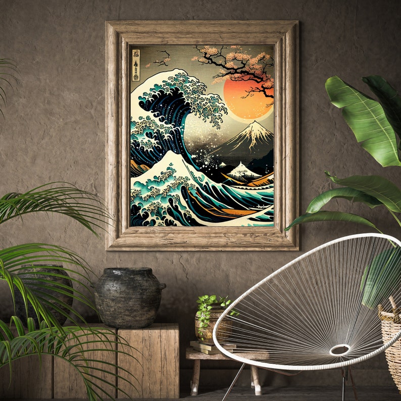 The Great Wave ,fuji Mountain Landscape, Japanese Printable Wall Art ...