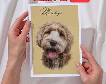 Custom Pet Portrait - Fast Digital Art for Dog & Cat Lovers, Gifts for Pet Owners
