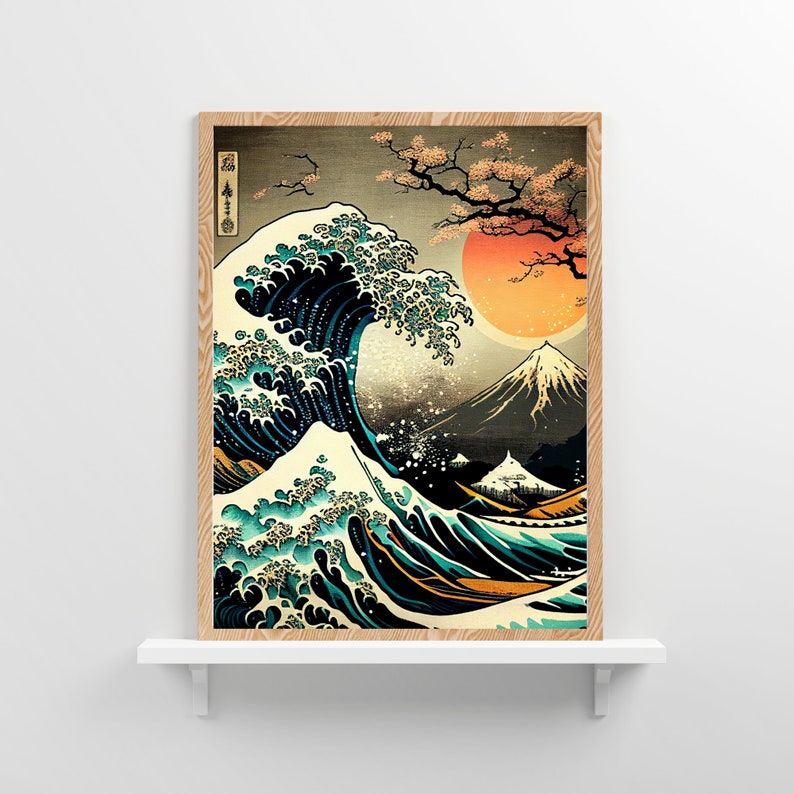 The Great Wave ,fuji Mountain Landscape, Japanese Printable Wall Art ...