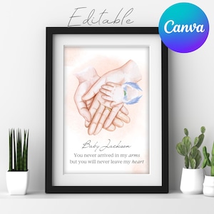 miscarriage keepsake, stillborn child memorial, baby loss gift, sympathy gift Printable