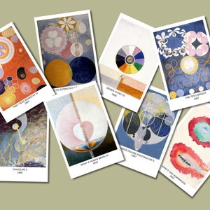 Mini Hilma af Klint Art, postal imprimible de 4x6, descarga digital abstracta, impresión de arte espiritual, decoración de pared moderna