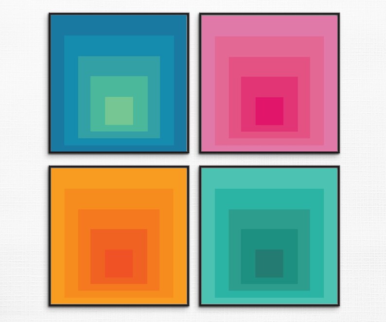 Printable Square Geometric Wall Art,square Posters,colorful Prints ...