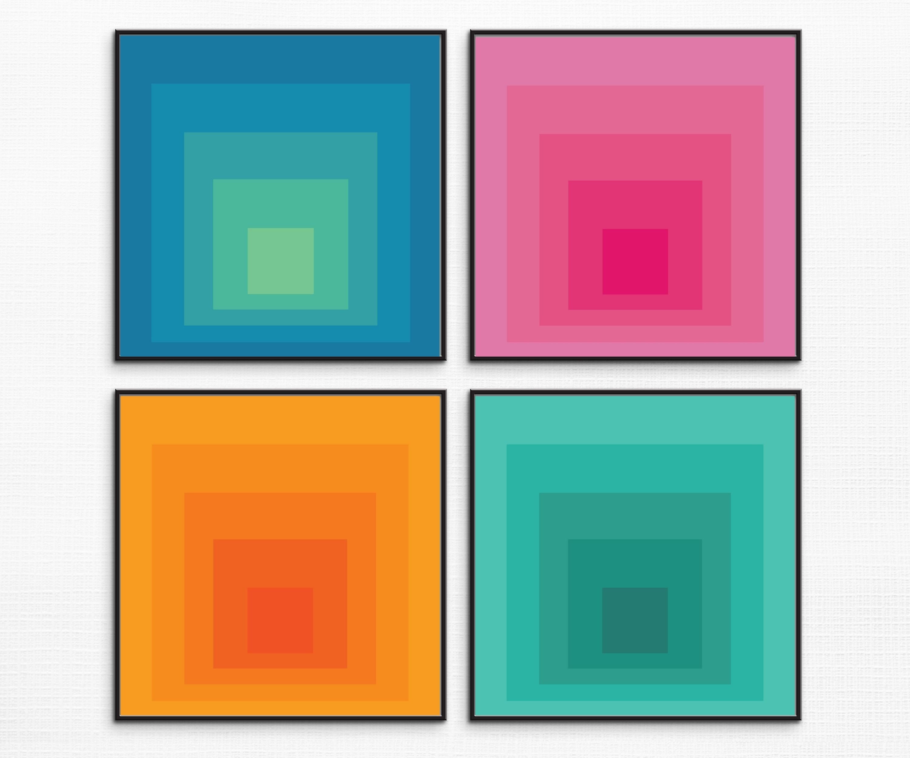 Printable Square Wall Artsquare Posterscolorful - Etsy
