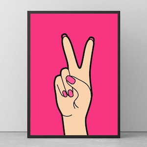 Arte de pared retro rosa, decoración de habitación de chica preppy, impresión digital estética, póster rosa para adolescentes, arte de pared imprimible Y2K