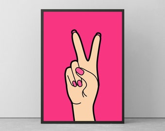 Preppy Wall Art Print: Vertical Pink