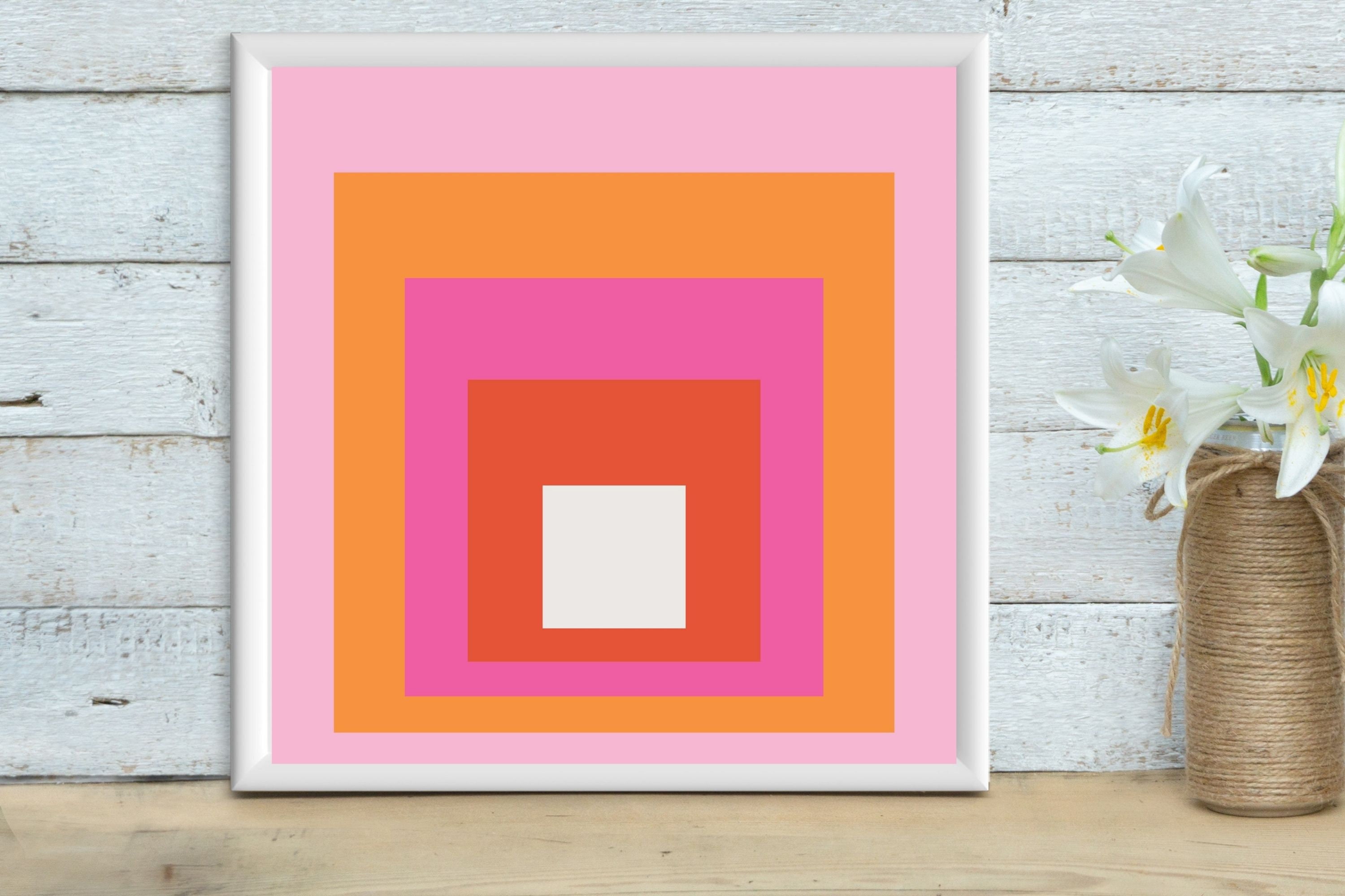 Printable Square Wall Artsquare Posterscolorful Printspink Wall Artpink ...