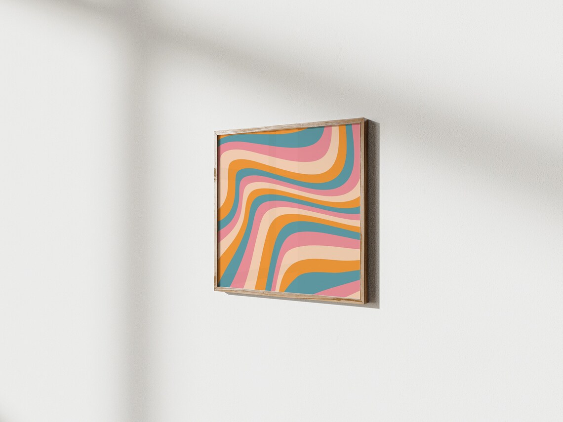Printable Square Retro Wall Art,retro Square Prints,square Posters ...