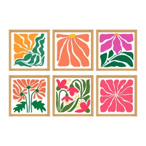 Printable Floral Art Print,Floral Art Print,Set Of 6 Prints,Square Print Set,Matisse Art Prints,Printable Wall Art