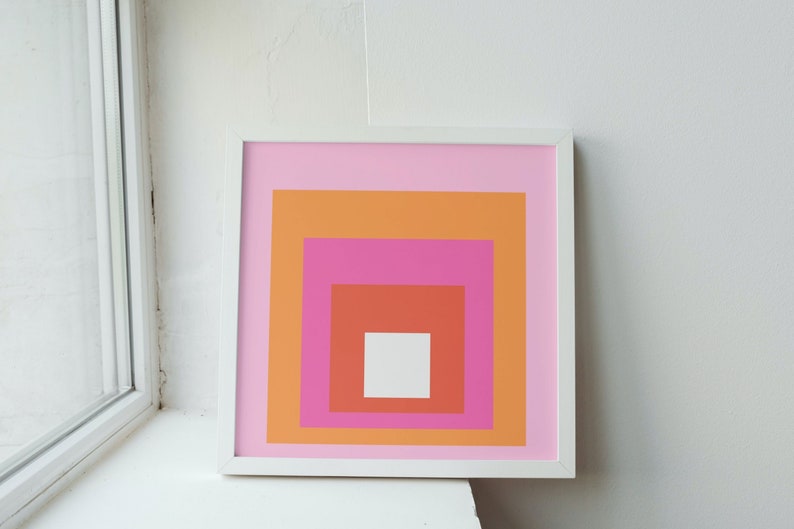 Printable Square Wall Artsquare Posterscolorful Printspink Wall Artpink ...