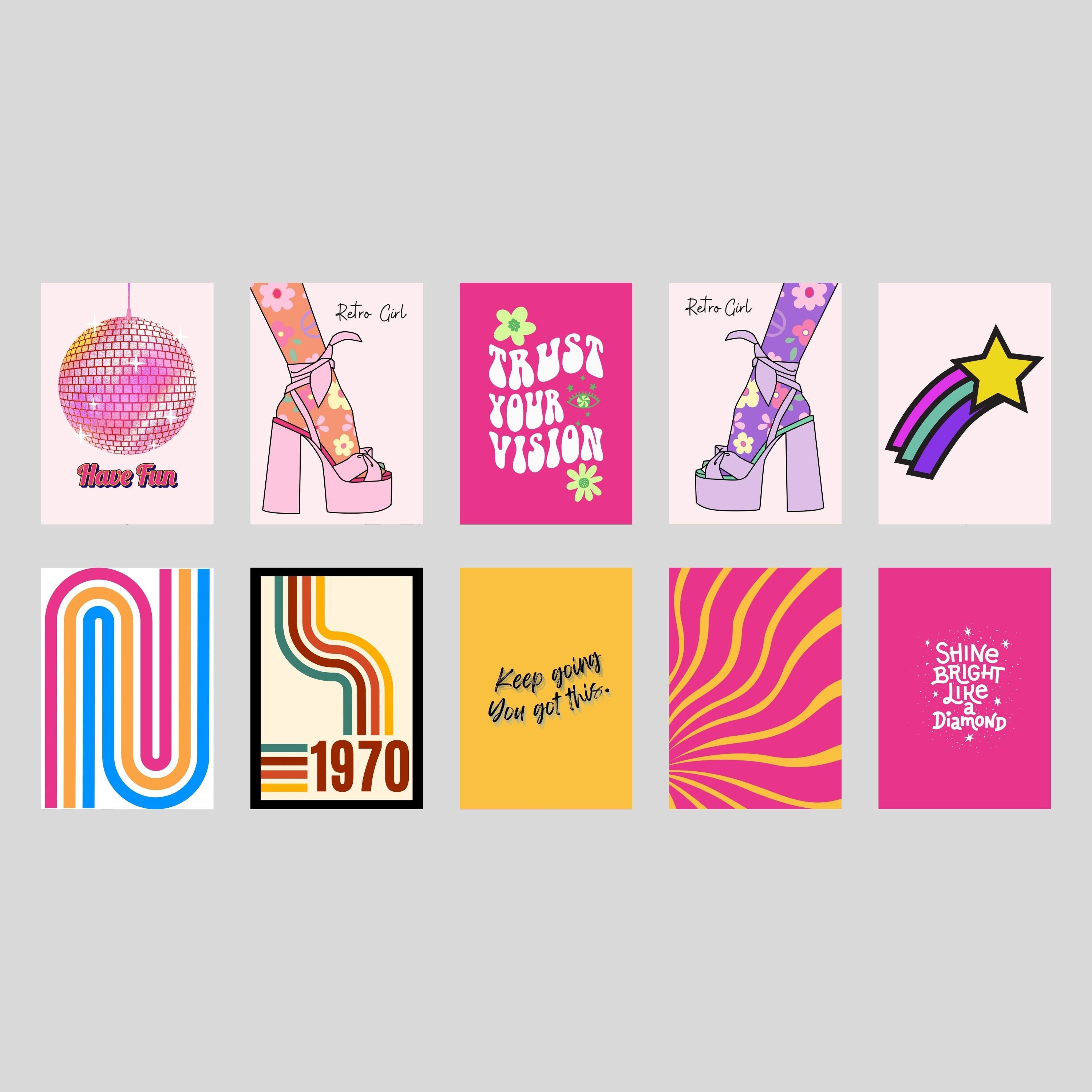 Mini Printable Retro Postcardprintable Retro Cardsmini Retro Prints5x7 ...