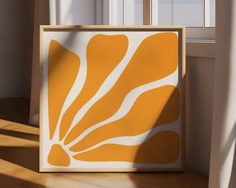 Flower Wall Art Print: Square Yellow