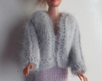 29 cm (11.4&quot;) Mannequin Doll Vest in hand-knitted, very soft angora wool