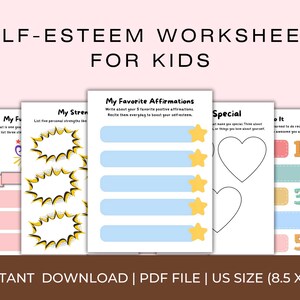Self-Esteem Worksheets Printables For Kids, Confidence Mental Health, Confidence Therapy, Confidence Building
