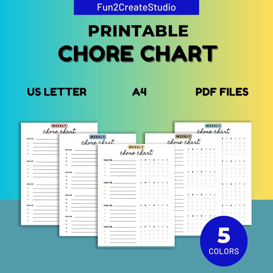 Chore Chart Printable for Kids and Adults - Etsy